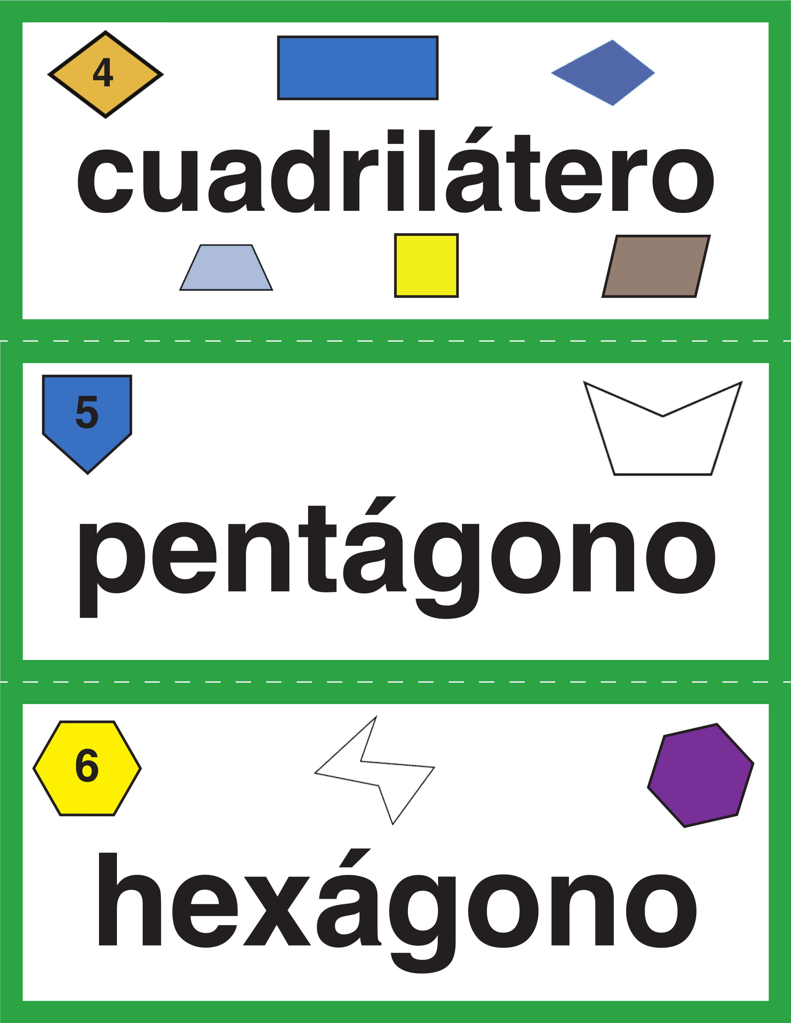 2nd Grade Math Spanish Vocabulary Cards