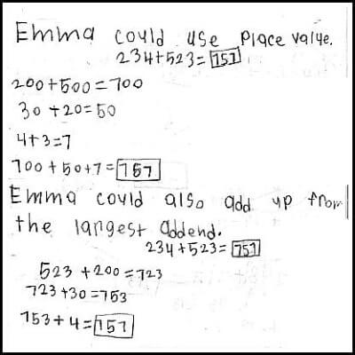 2nd Grade Math Journal Task