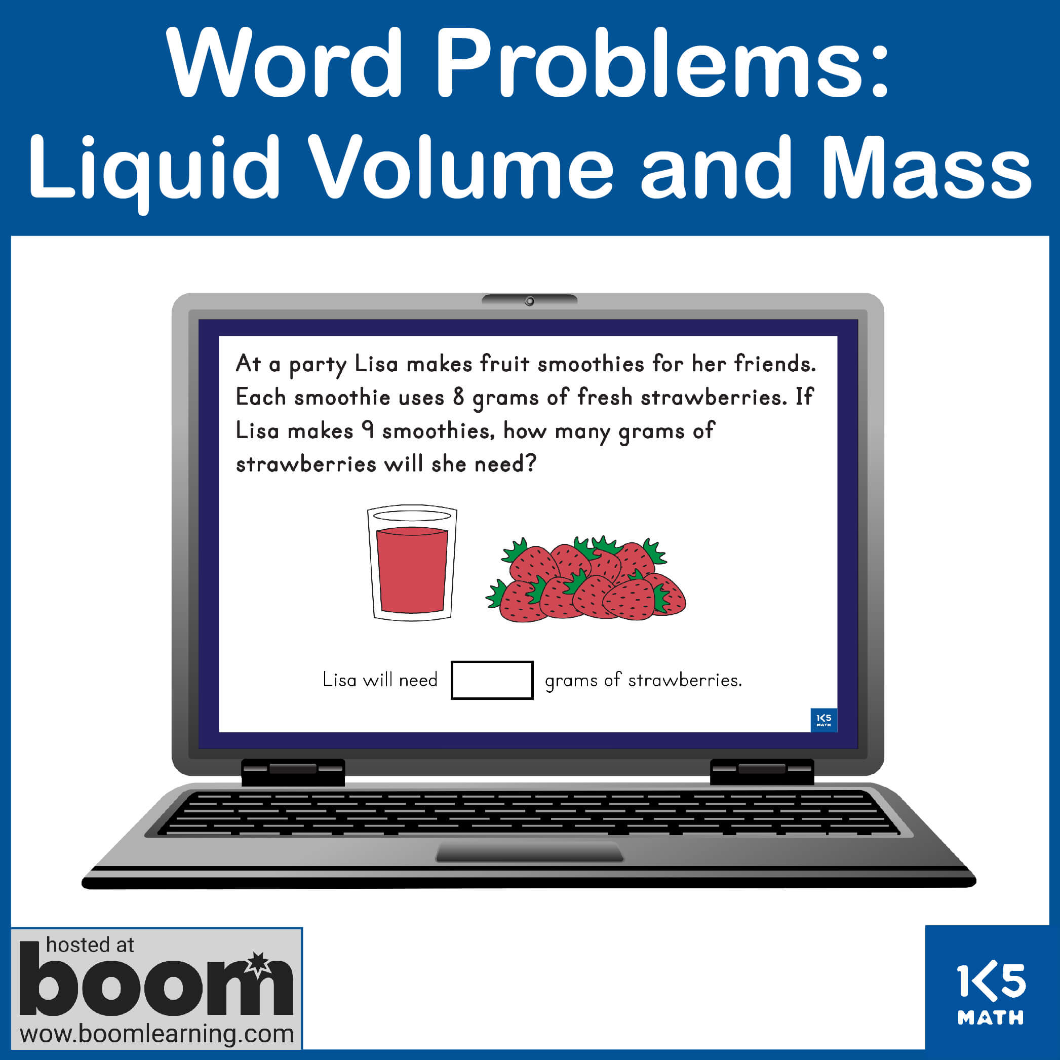 Liquid Volume and Mass Word Problem Boom Cards