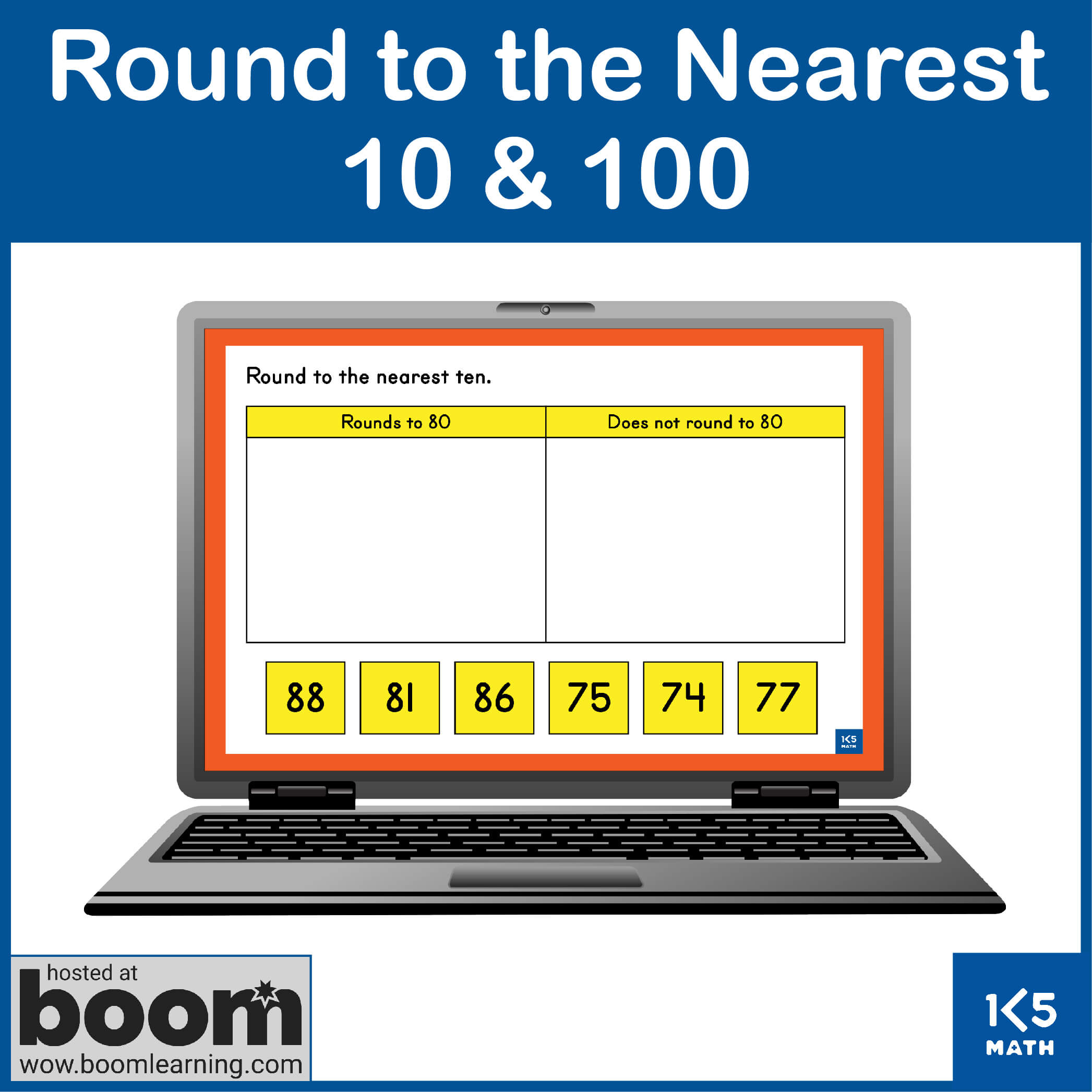 Boom Cards: Round to the Nearest 10 and 100