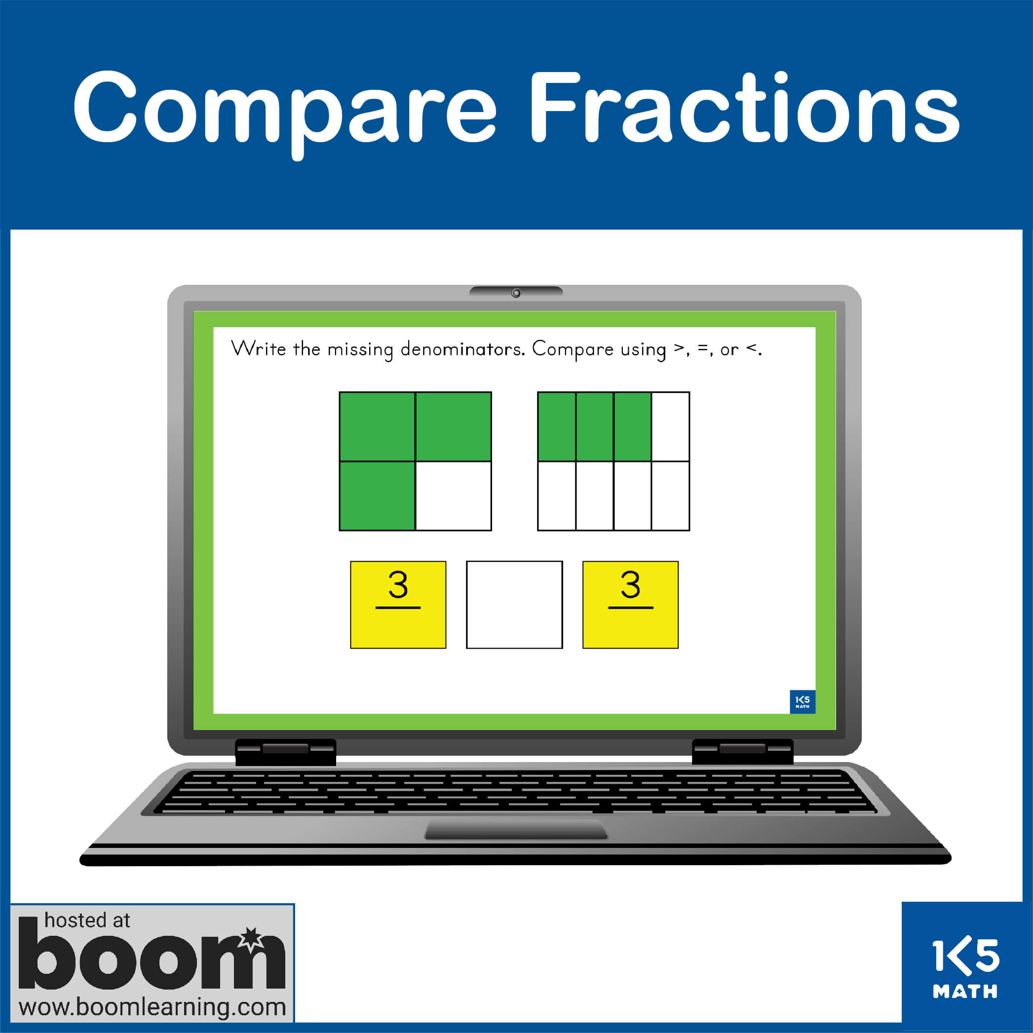 Compare Fractions Boom Cards