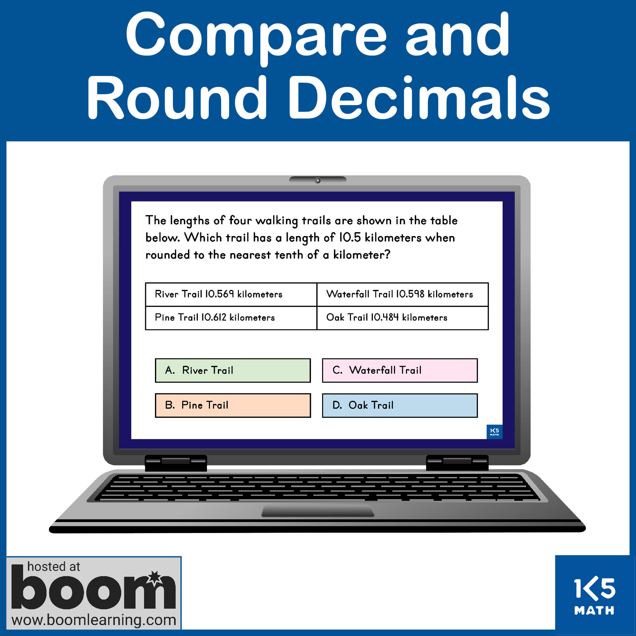 Boom Cards: Compare and Round Decimals