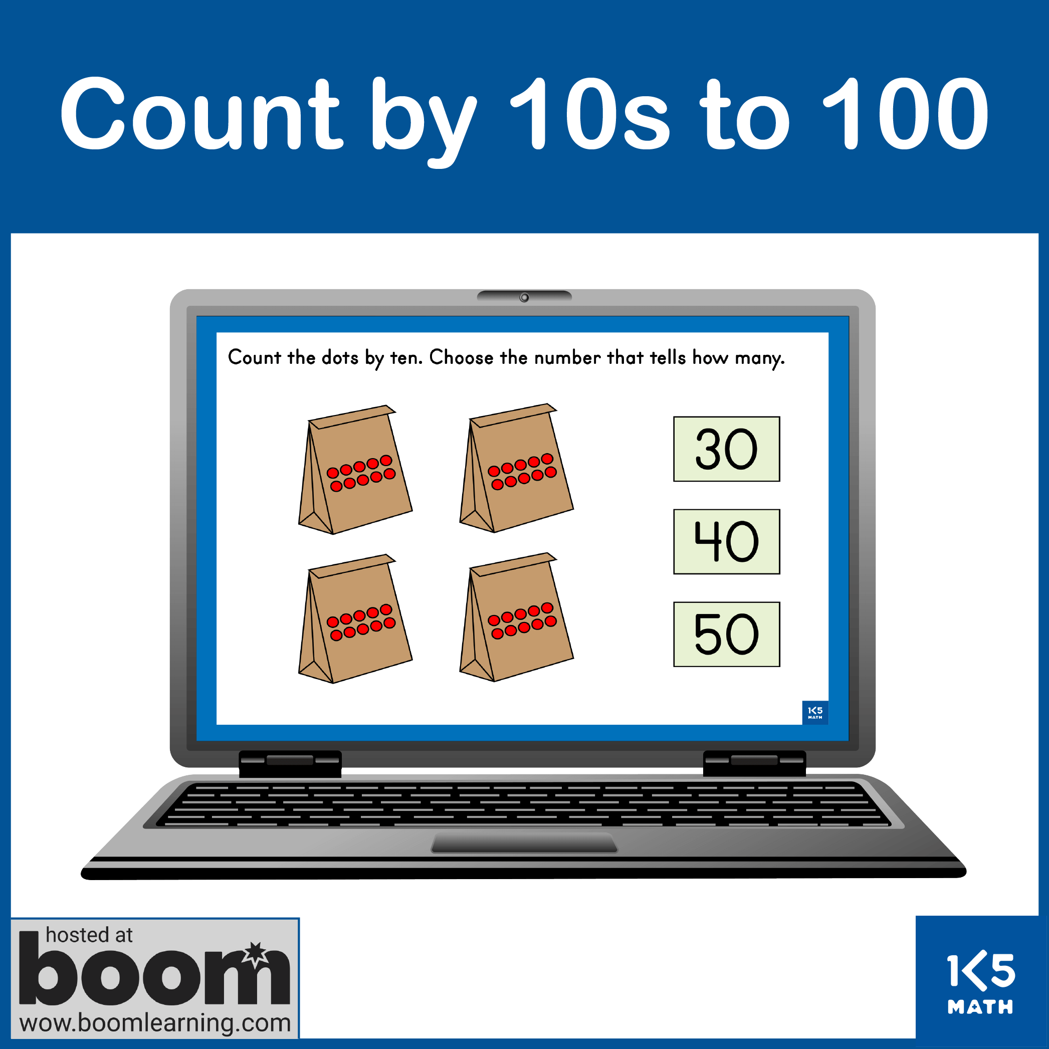 Count by 10s to 100 Boom Cards