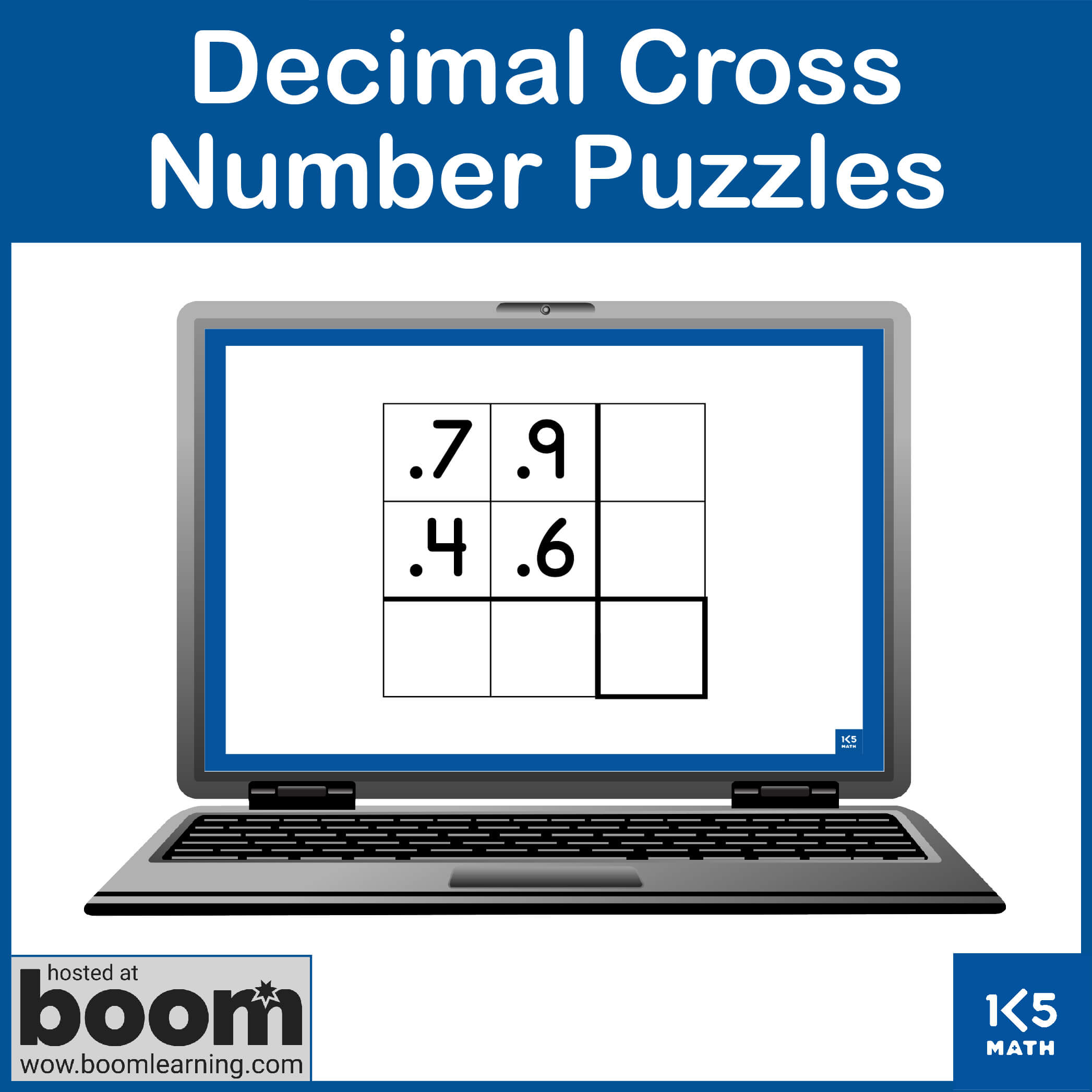 Boom Cards: Decimal Cross Number Puzzles