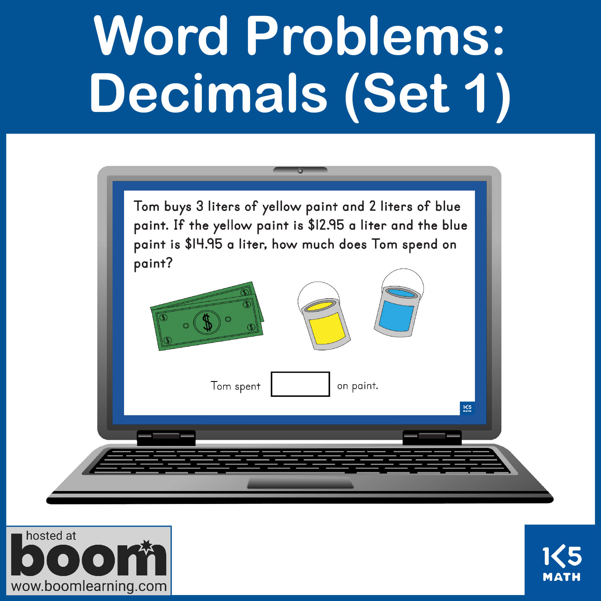 Boom Cards: Decimal Word Problems (Set 1)