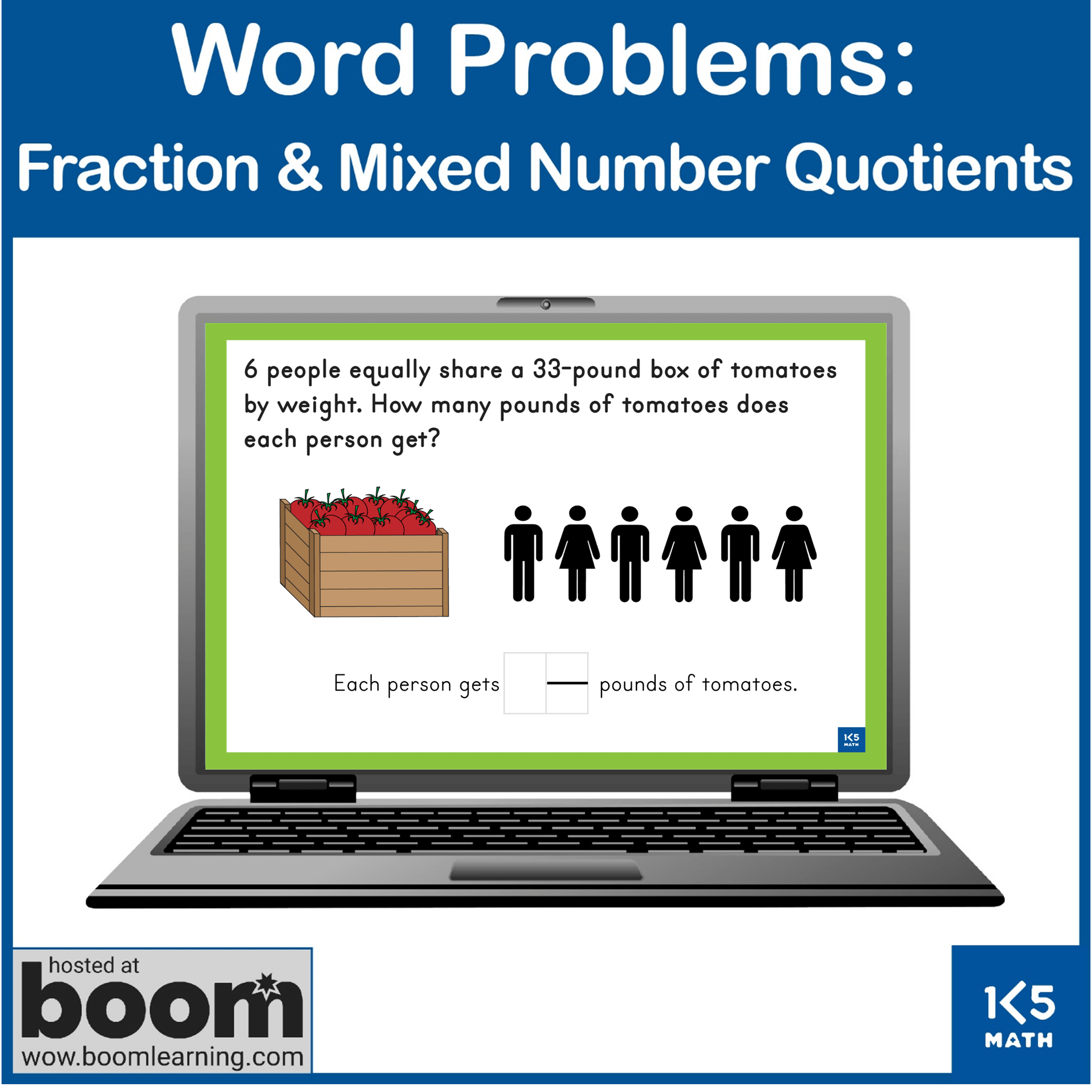 Boom Cards: Fraction & Mixed Number Quotients