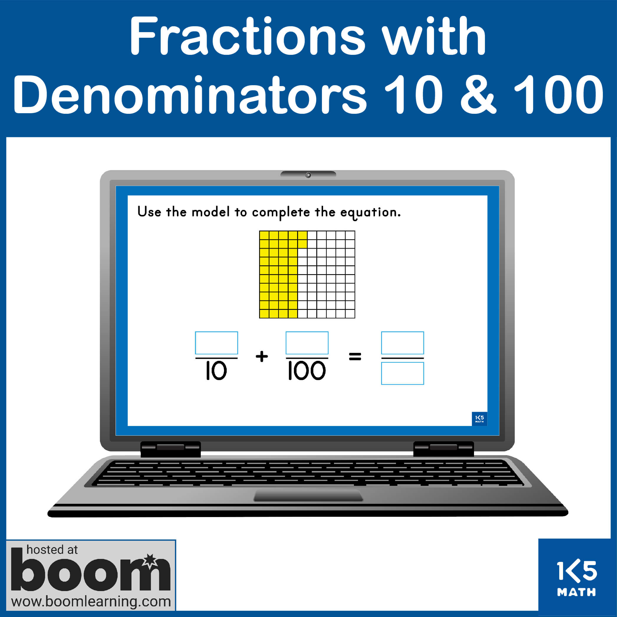 Boom Cards: Fractions with Denominators 10 and 100