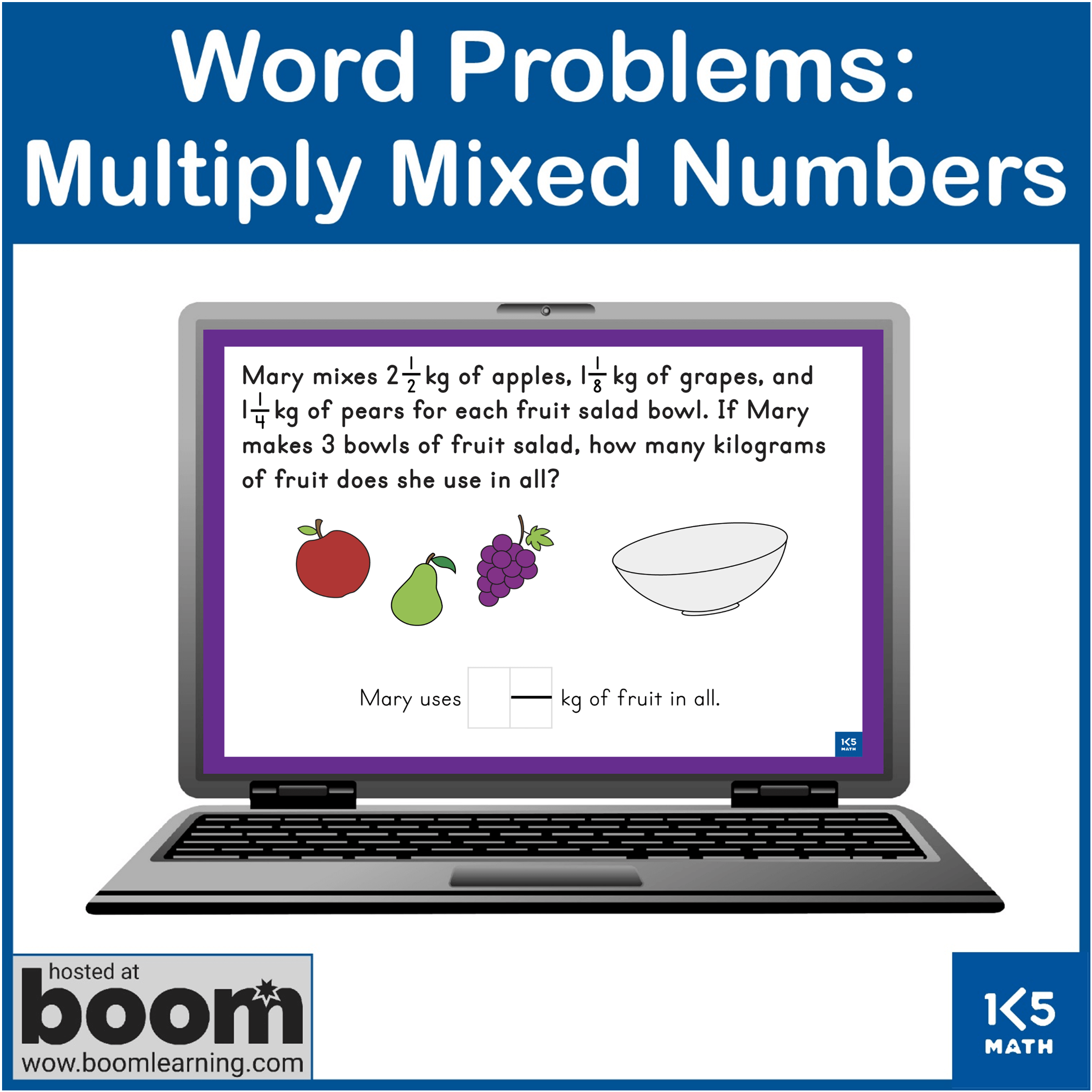 Boom Cards: Multiply Mixed Numbers