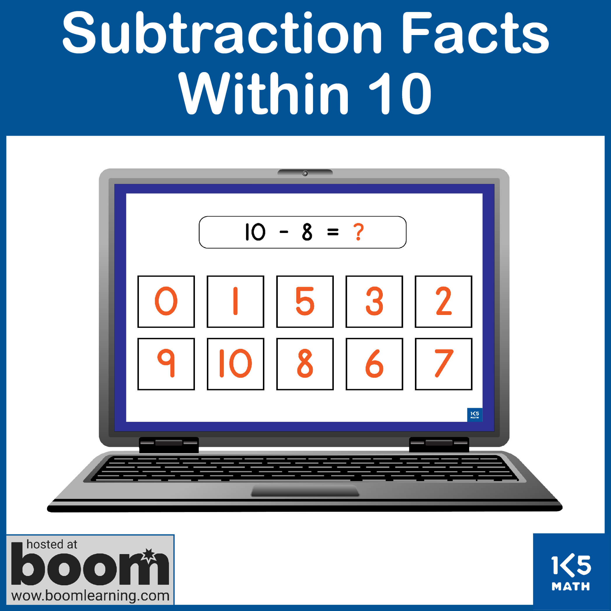 Boom Cards: Subtraction Facts within 10
