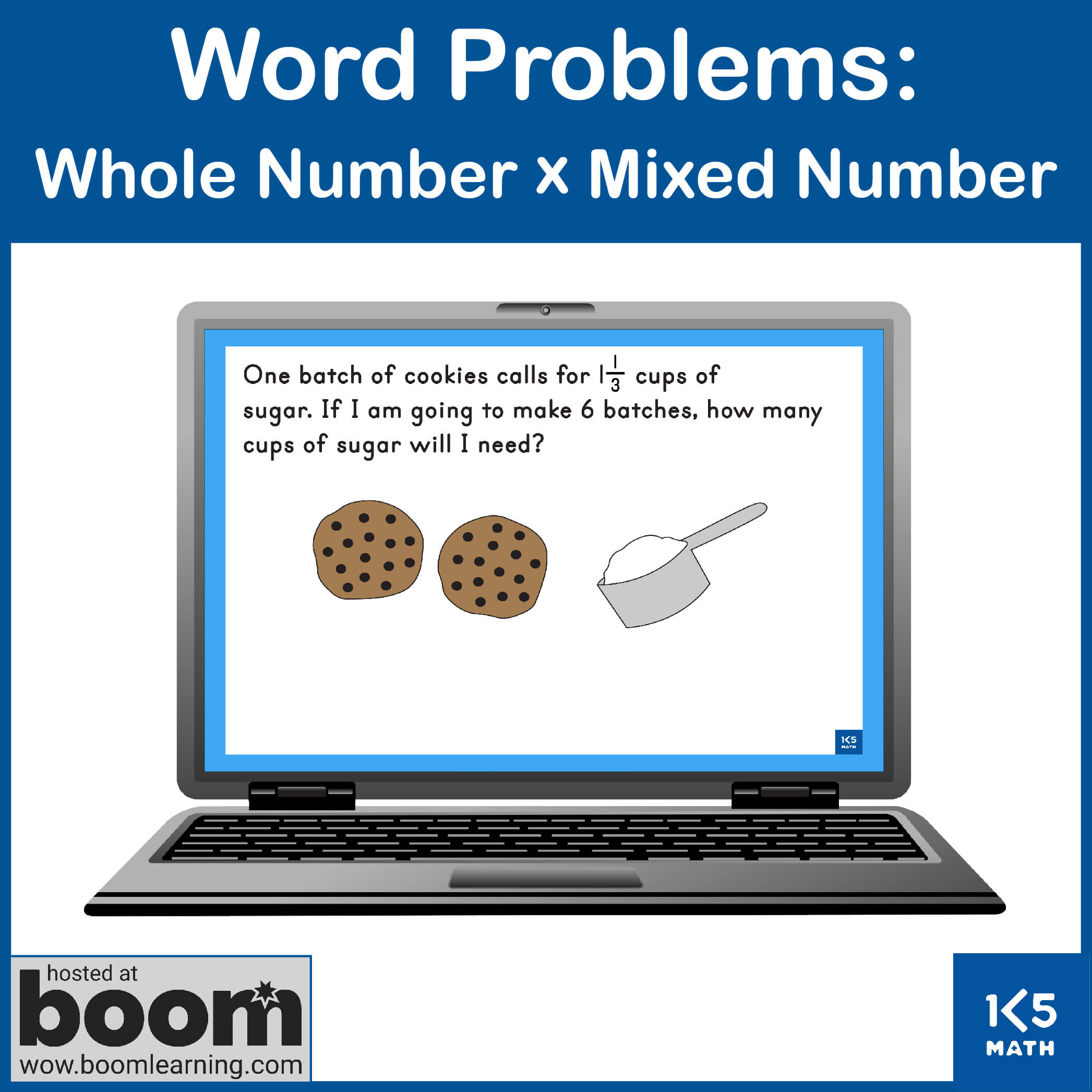 Boom Cards: Whole Number x Mixed Number