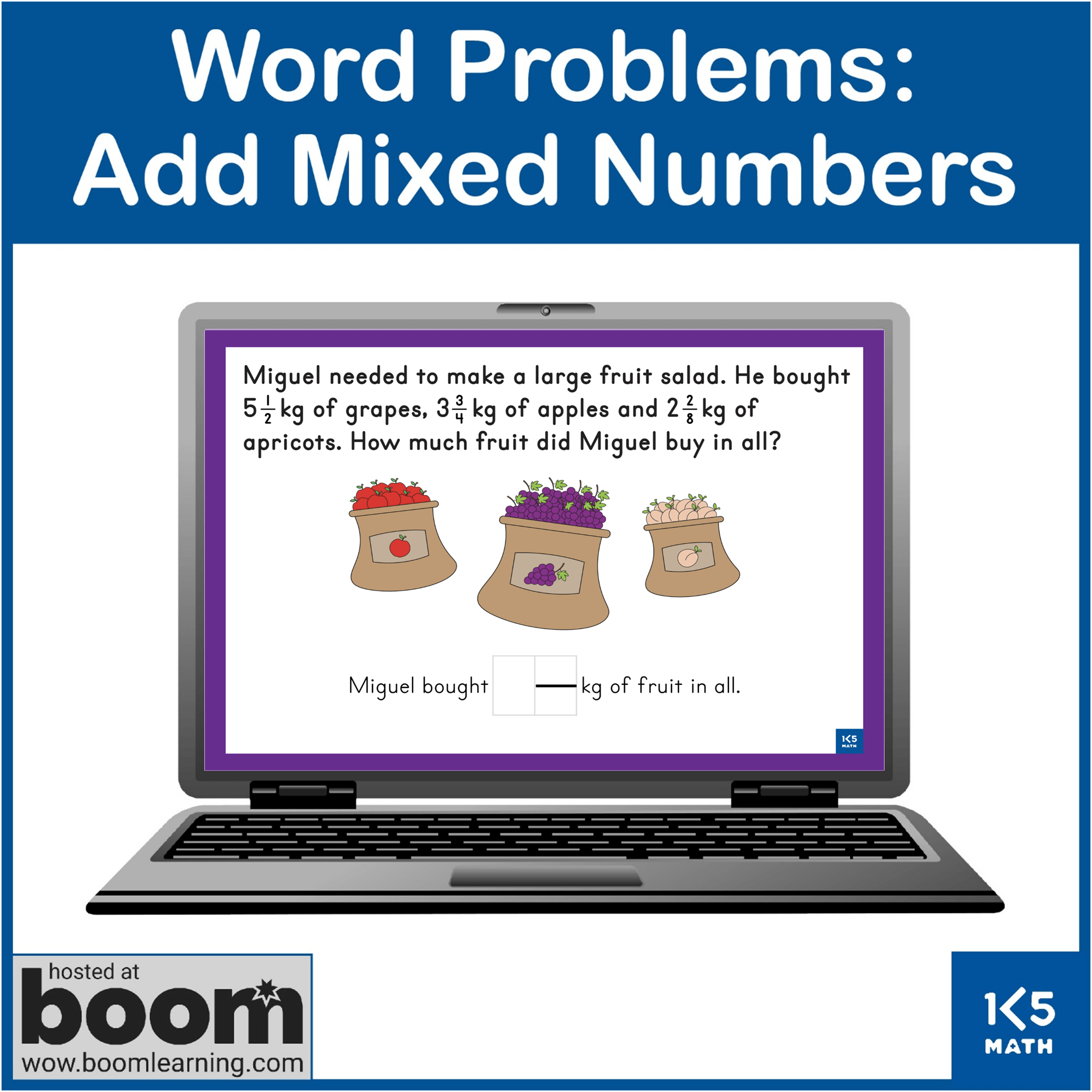 Boom Cards: Add Mixed Numbers