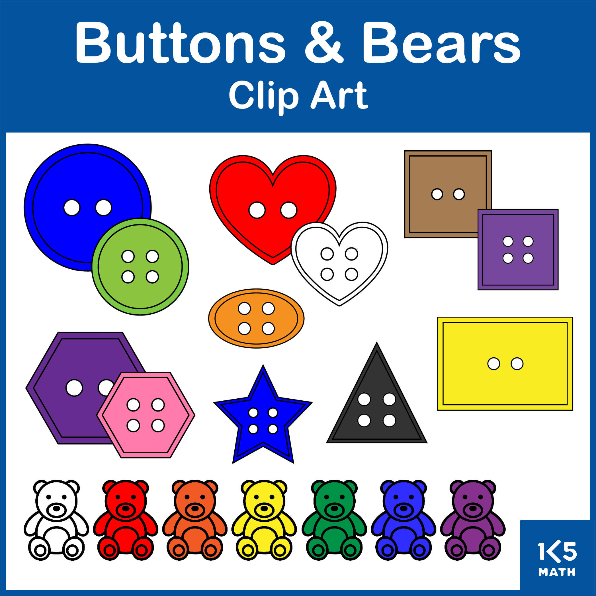 Buttons and Counting Bears Clip Art