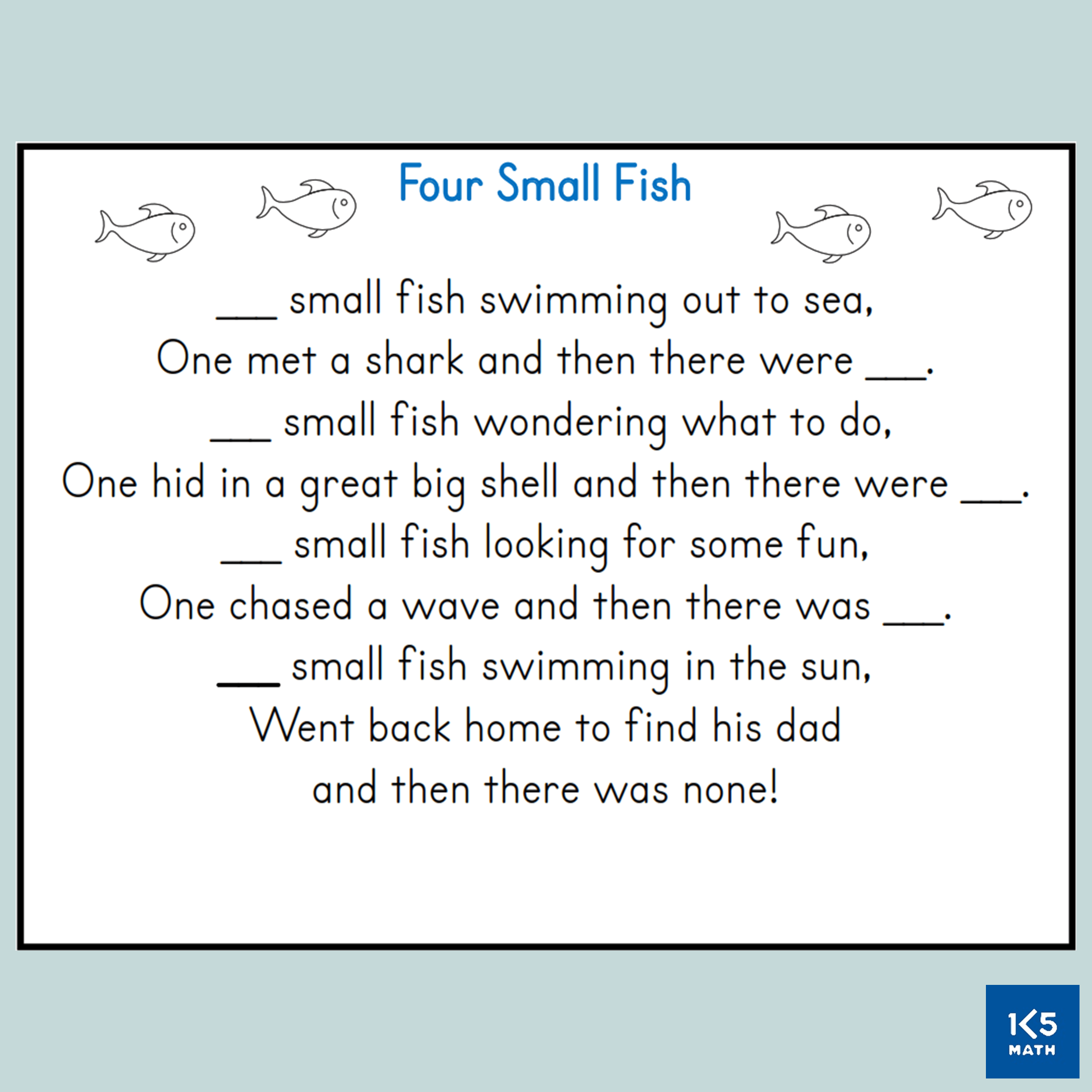 Counting Rhyme: Four Small Fish