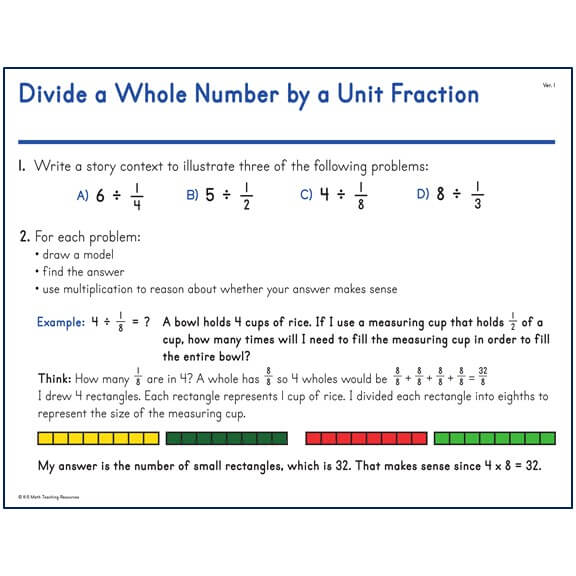 Divide a Whole Number by a Unit Fraction