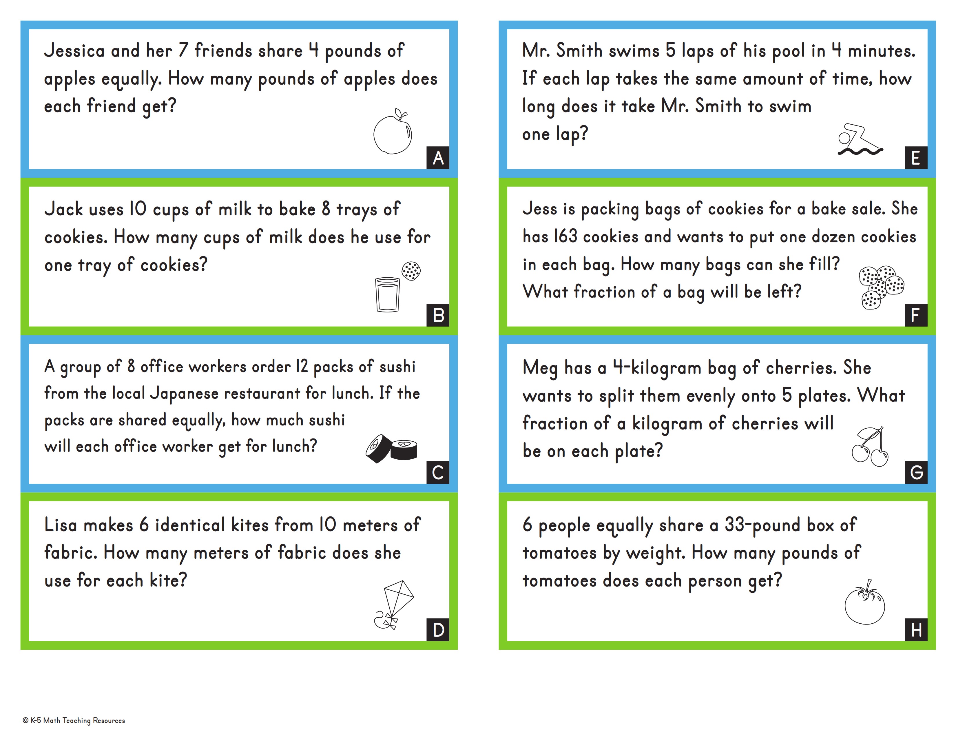 Fractions and Mixed Number Quotients Word Problems