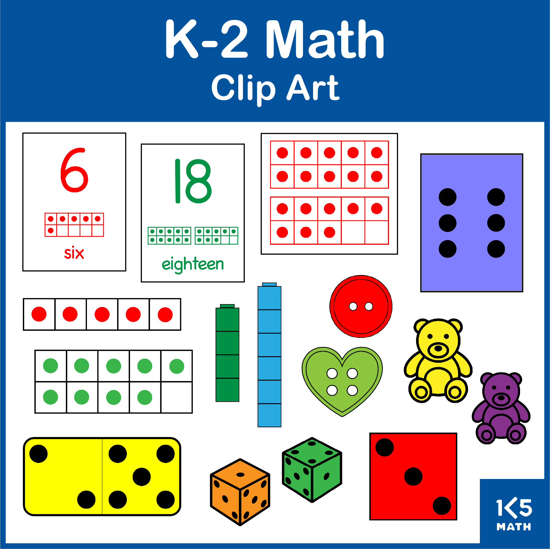Hundreds of Math Clip Art images for your K-2 educational resources.