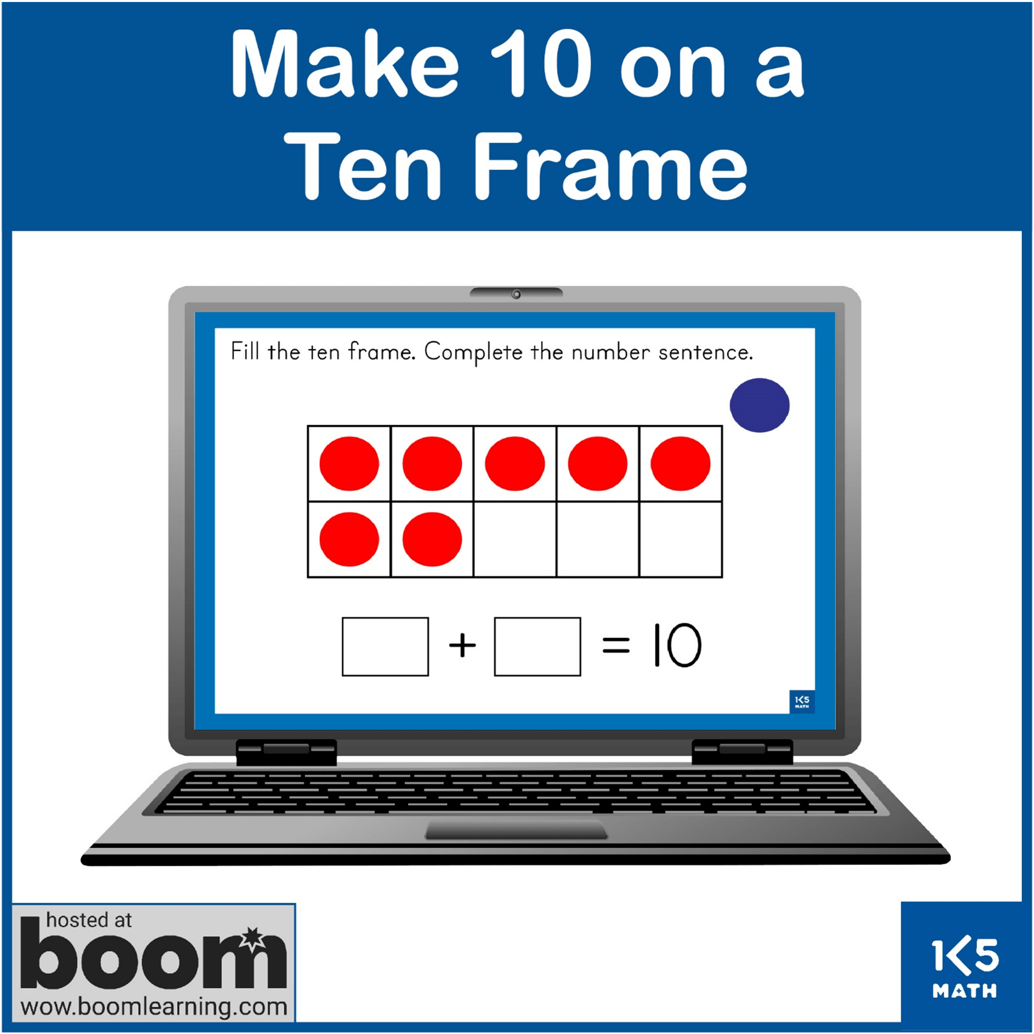 Make 10 on a Ten Frame Boom Cards