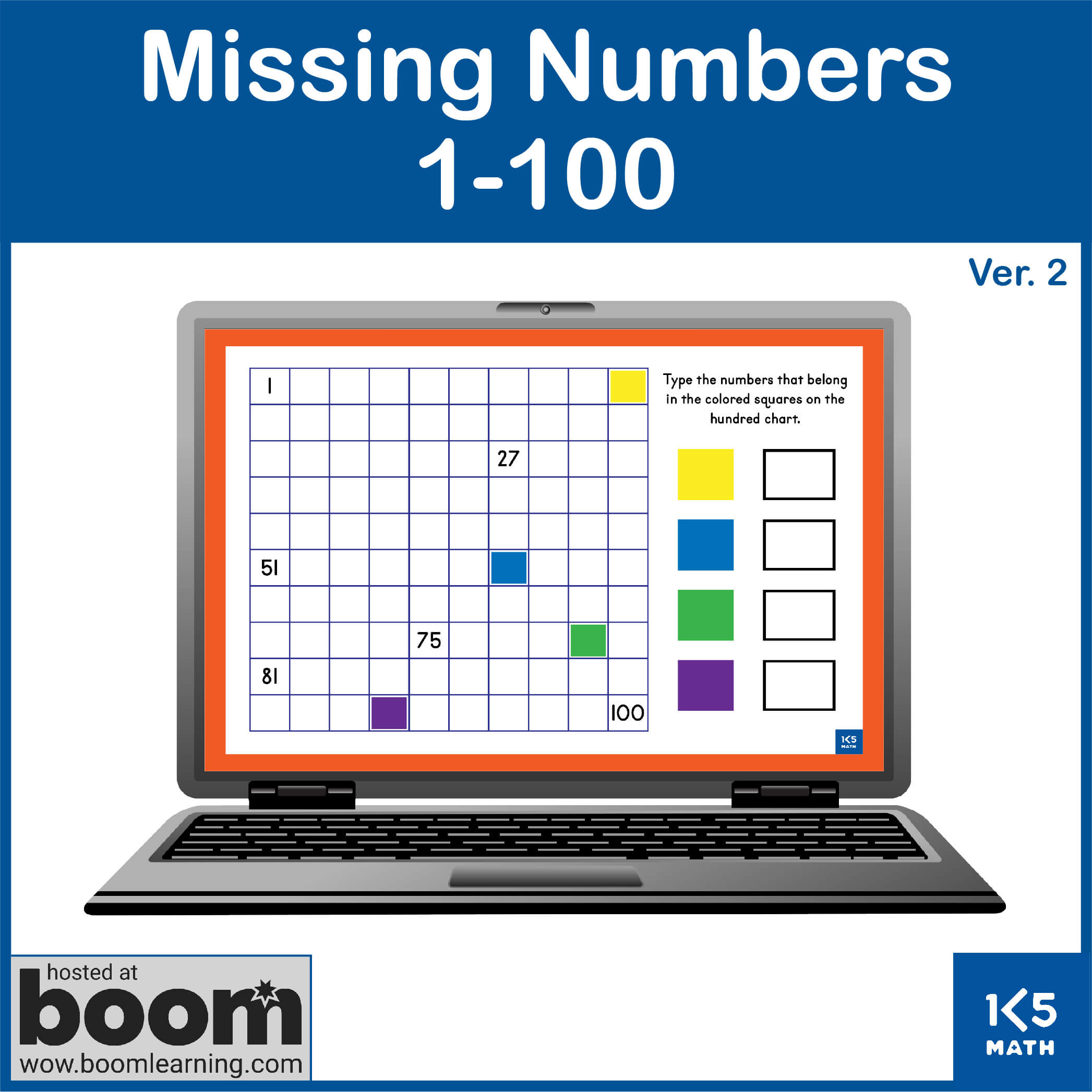 Boom Cards: Missing Numbers 1-100 Ver.2
