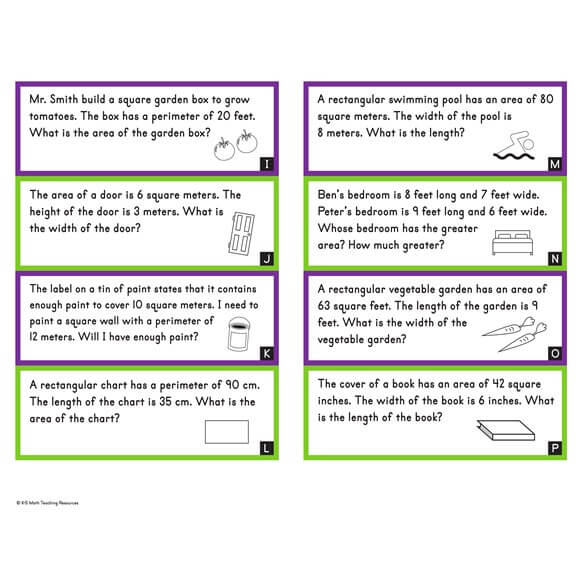 3rd Grade Area Word Problems