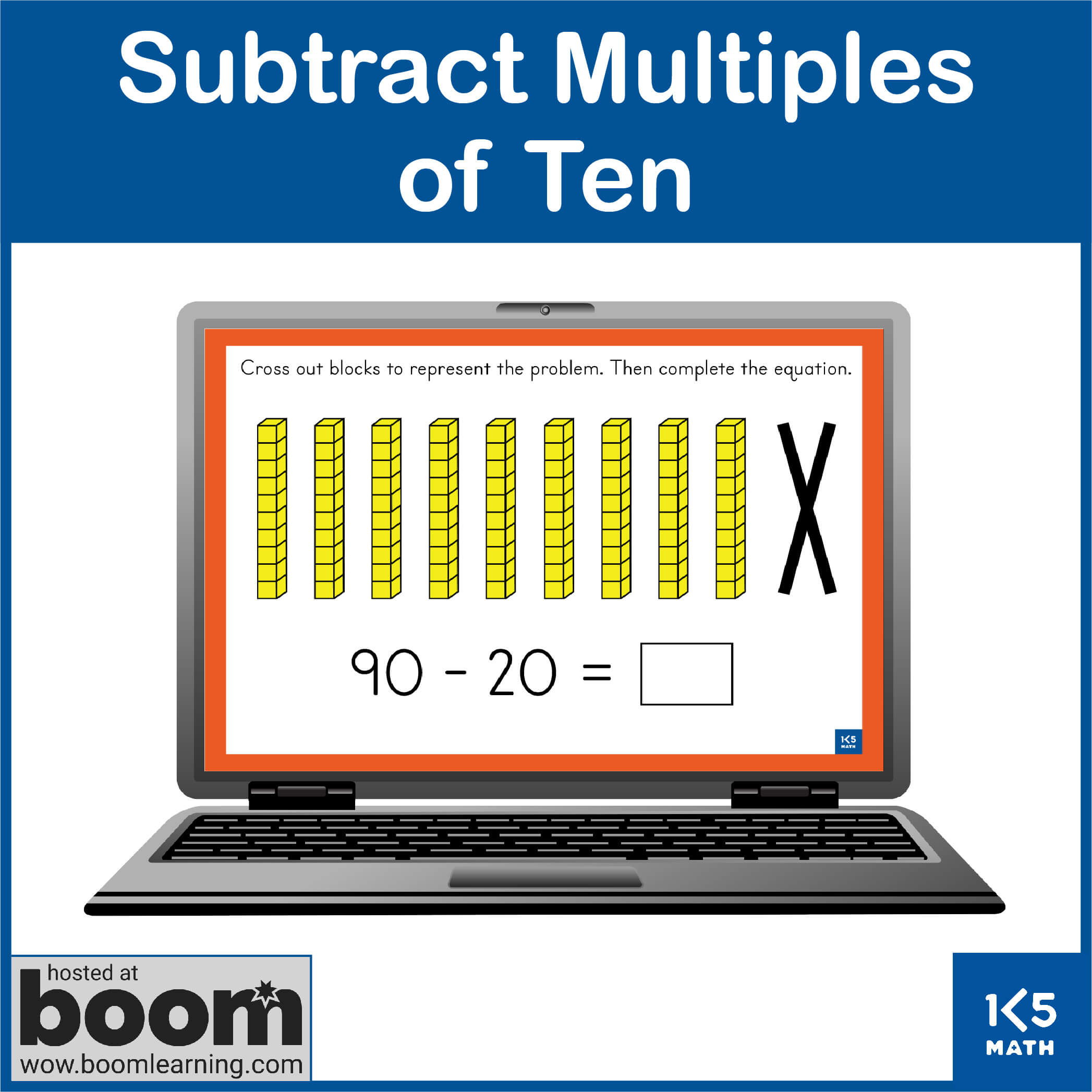 Subtract Multiples of 10 Boom Cards