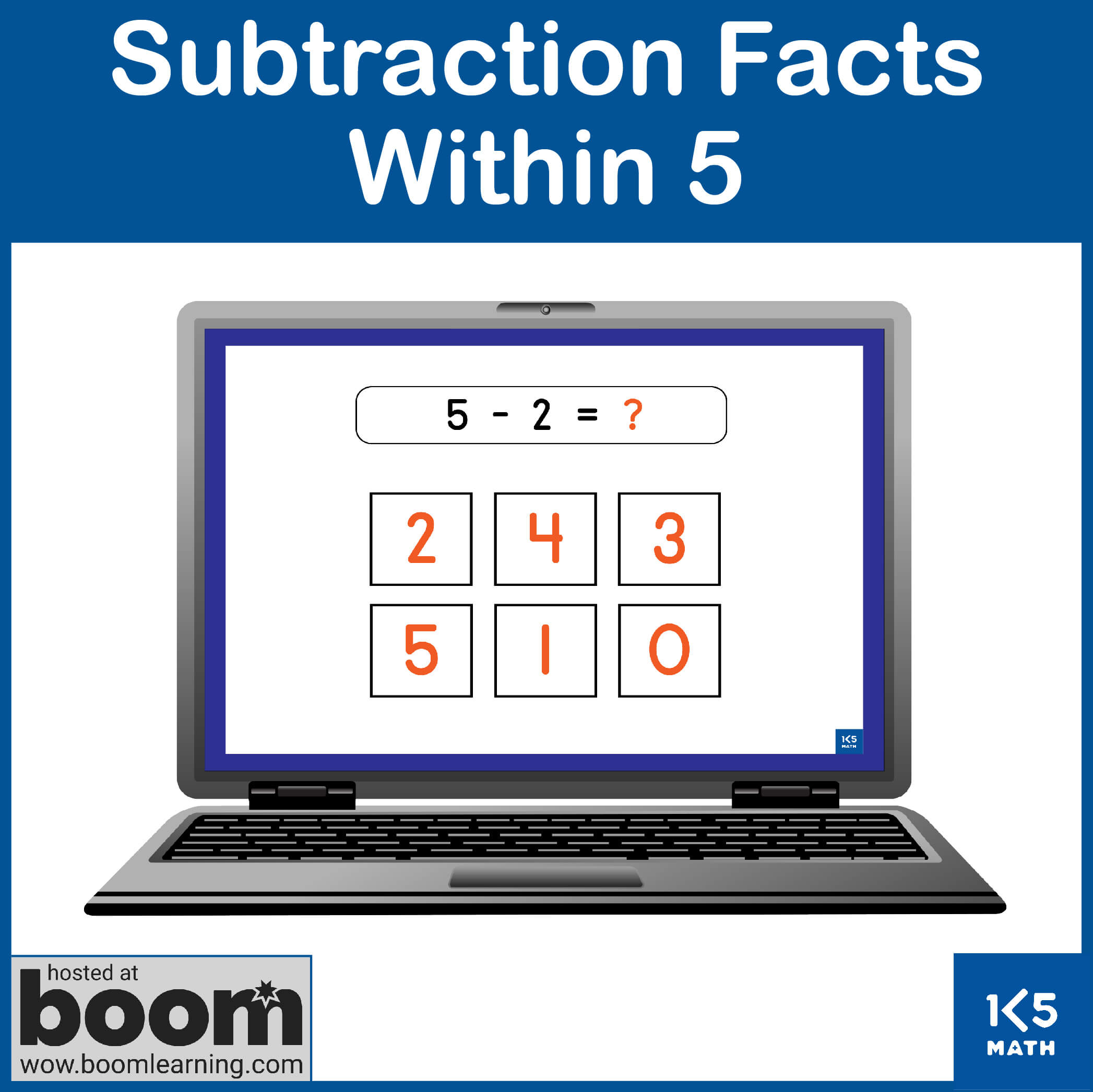 Boom Cards: Subtraction Facts within 5