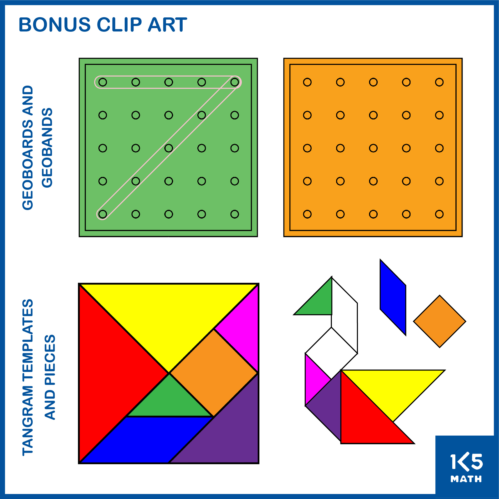 Pattern Blocks Clip Art Set Bonus Images