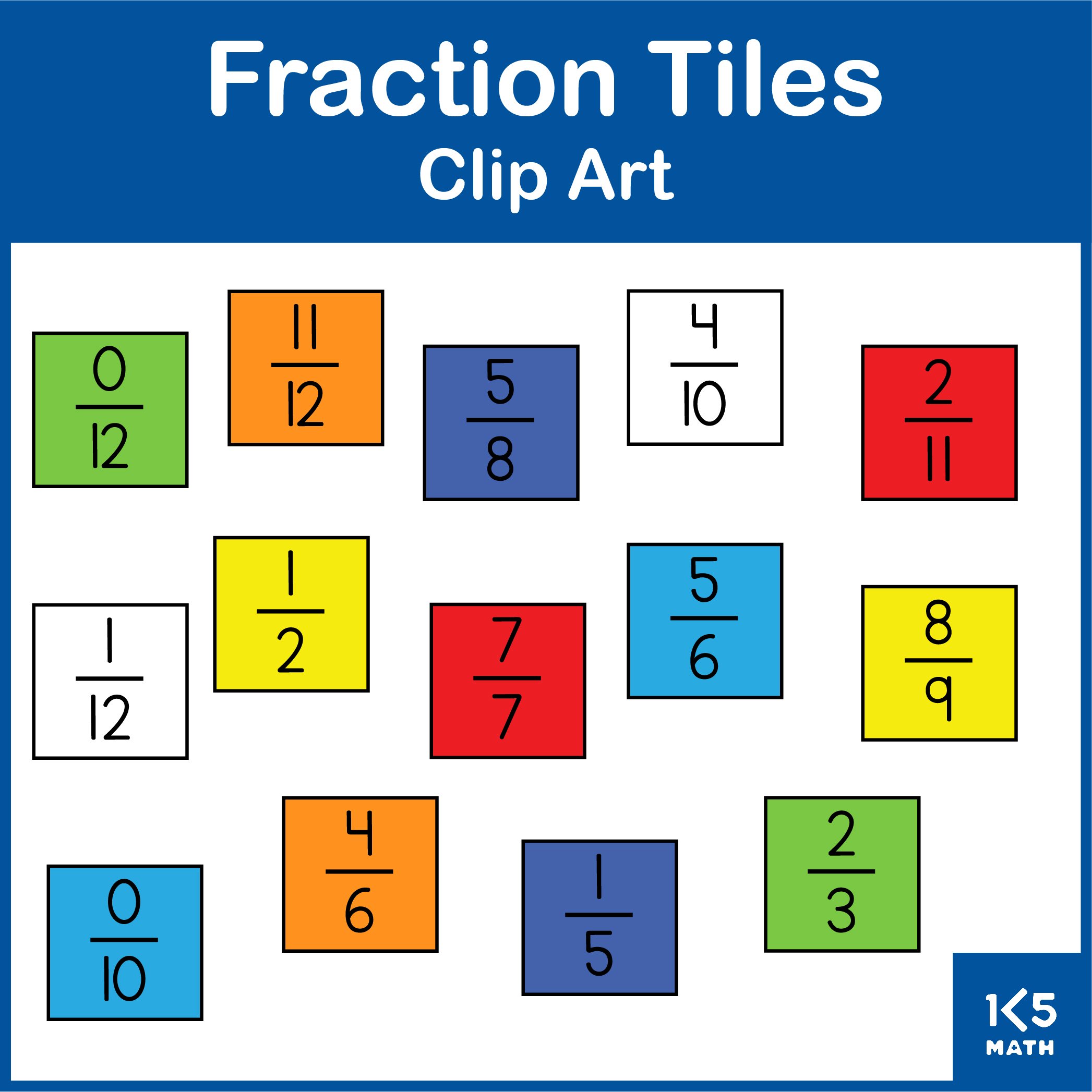 Fraction Tiles Clip Art: Set 1