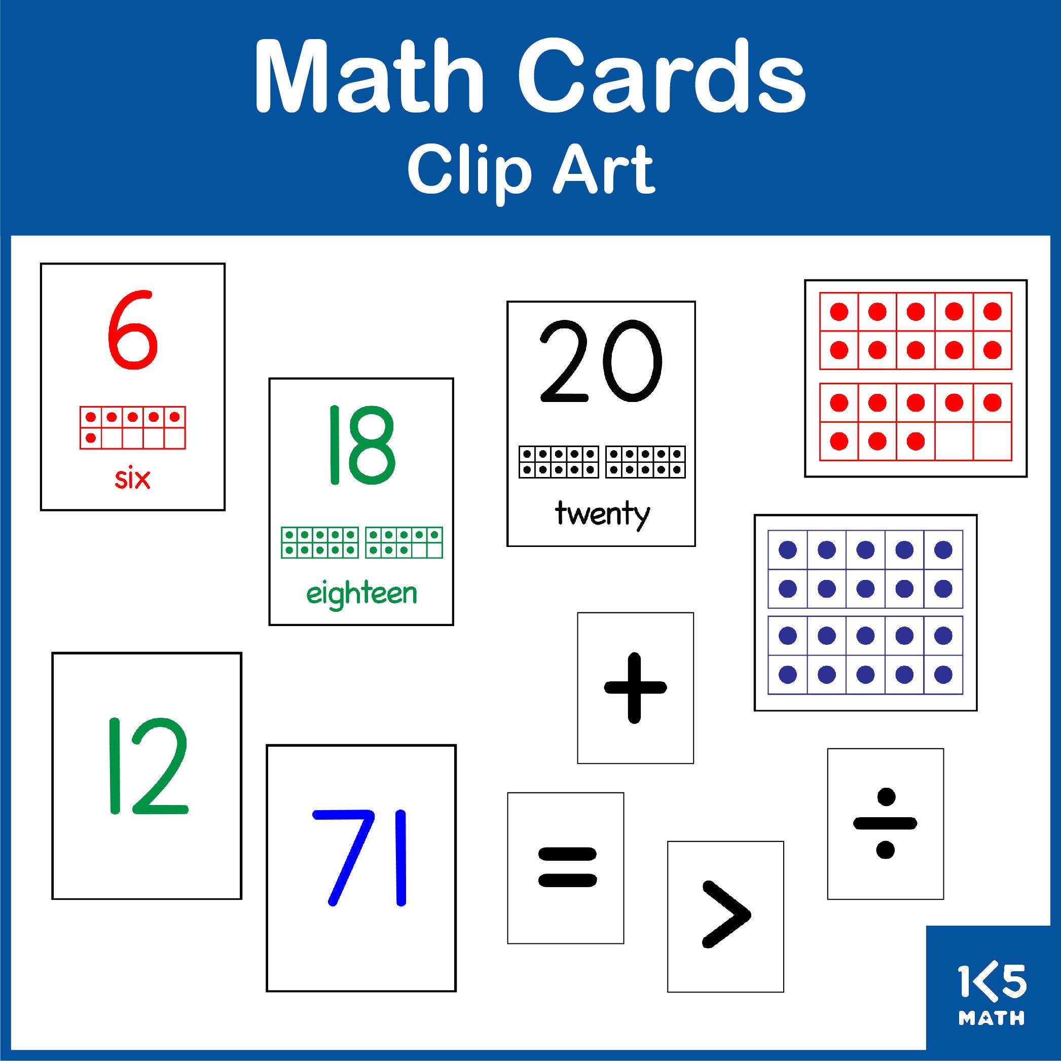 Math Cards Clip Art