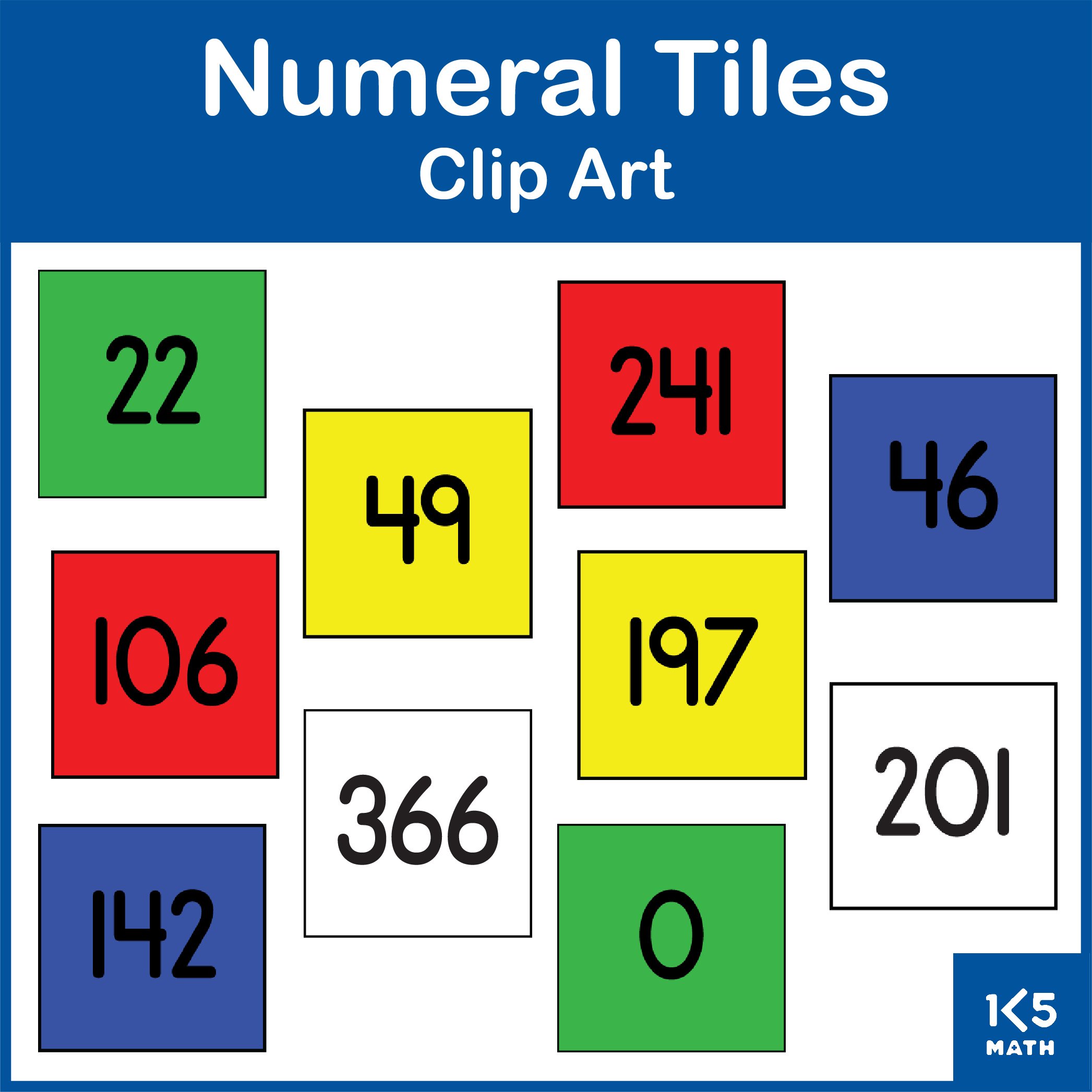 0-500 Numeral Tiles Clip Art