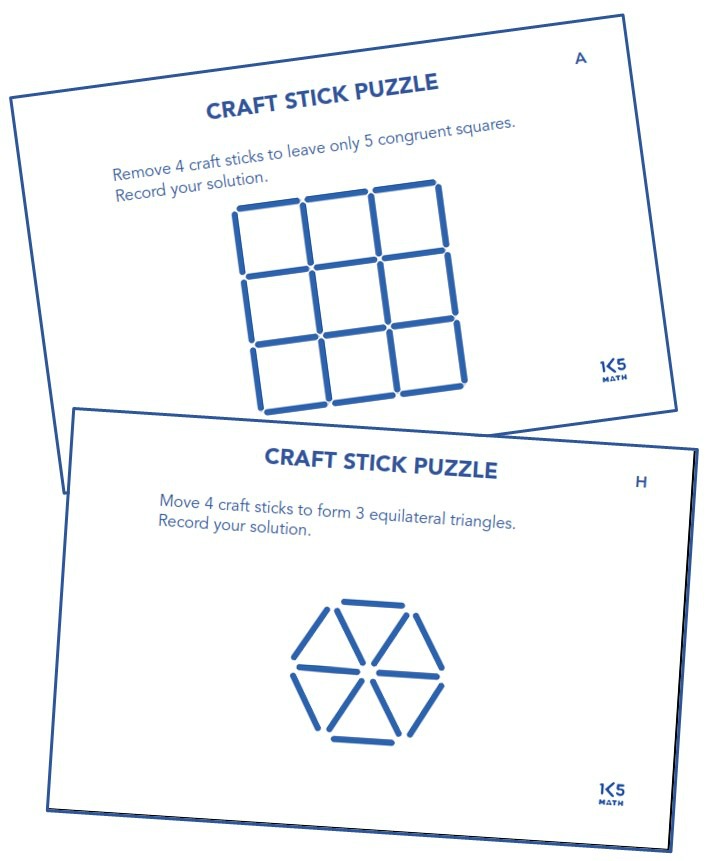 Craft Stick Puzzles from Math Puzzles, Patterns & Explorations